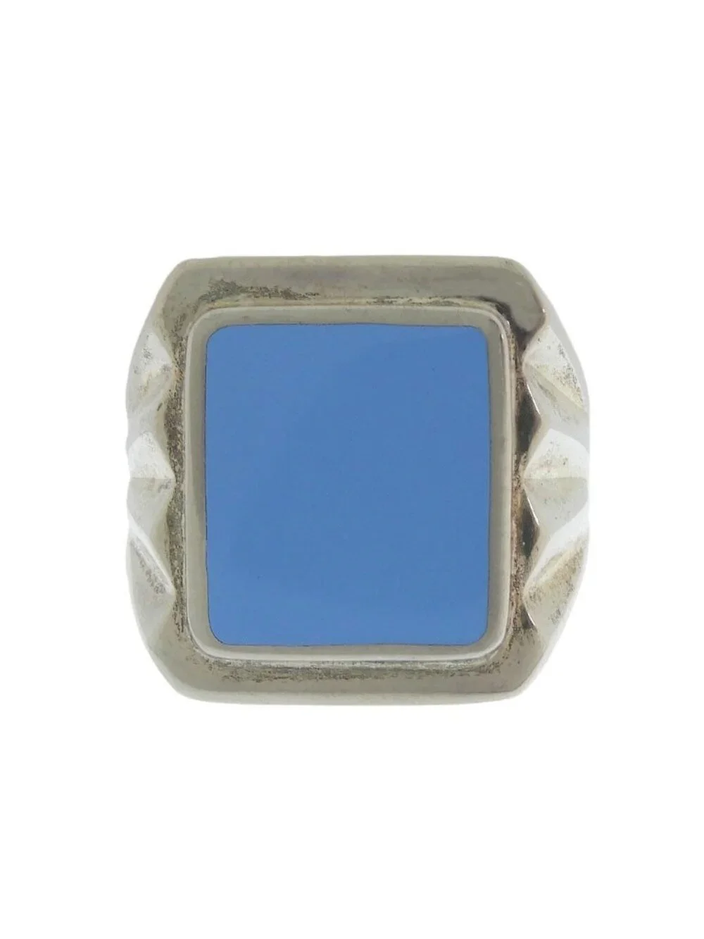 Bottega Veneta Essentials Ring Silver Signet Light Blue